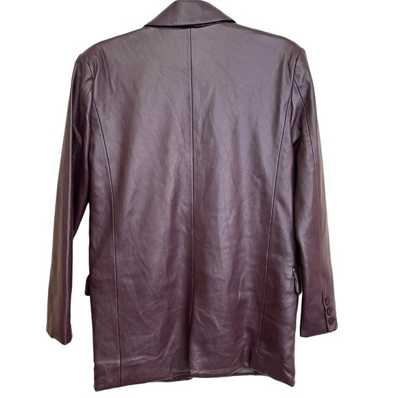 Blank NYC Boyfriend XS Blazer Soft Faux Leather Purple Jacket NWT - Picture 2 of 4